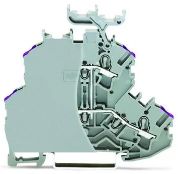 2002-2238/099-000 - TOPJOB®S double-deck terminal block; internally commoned; with gray separator; with marker carrier; rail mount; 4-conductor; 6.2 mm wide; gray