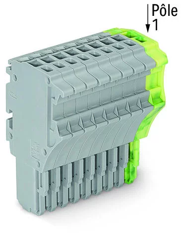 2020-110/000-036 - 1-conductor female connector; Push-in CAGE CLAMP®; 1.5 mm²; Pin spacing 3.5 mm; 10-pole; 1,50 mm²; gray, green-yellow