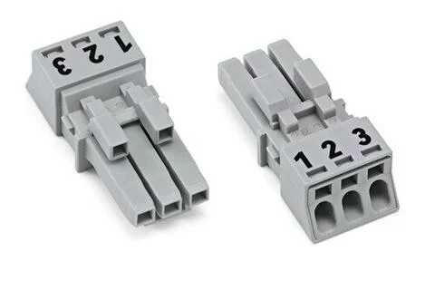 890-243 - Socket; 3-pole; Cod. B; 1,50 mm²; gray 890-243 - Socket; 3-pole; Cod. B; 1,50 mm²; gray