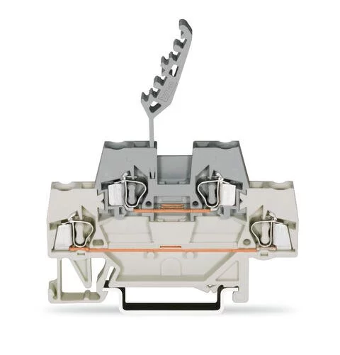 280-541 - Double-deck terminal block; Through/through terminal block; for DIN-rail 35 x 15 and 35 x 7.5; 2.5 mm²; CAGE CLAMP®; 2,50 mm²; light gray/gray