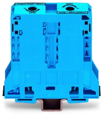 285-194 - POWER CAGE CLAMP feedthrough terminal block; DIN 35 x 15 rail mount; 2-conductor; 4/0 AWG; 25 mm wide; blue