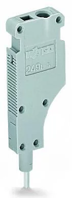 249-142 - L-type end module; modular; with rigid contact pin; End module; 1,50 mm²; gray
