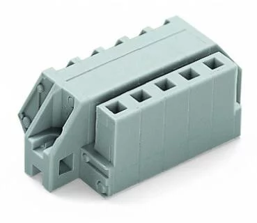 731-518/031-000 - 1-conductor female connector, angled; CAGE CLAMP®; 2.5 mm²; Pin spacing 5 mm; 18-pole; clamping collar; DIN-35 rail/panel mounting; 2,50 mm²; gray
