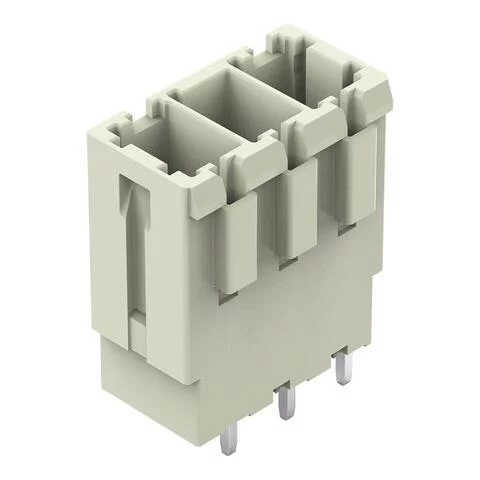 831-3603 - THT male header; 1.0 x 1.2 mm solder pin; straight; 100% protected against mismating; Pin spacing 7.62 mm; 3-pole; light gray