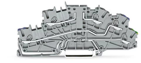 2003-6661 - Multilevel installation terminal block; with operating slots; 2.5 mm²; Carrier terminal block without knife; L/N/PE; Push-in CAGE CLAMP®; 2,50 mm²; gray