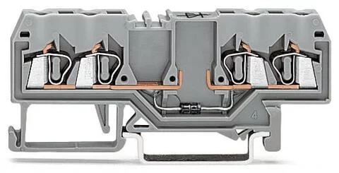 280-815/281-410 - Component terminal block; 4-conductor; with diode 1N4007; anode, left side; for DIN-rail 35 x 15 and 35 x 7.5; 2.5 mm²; CAGE CLAMP®; 2,50 mm²; gray