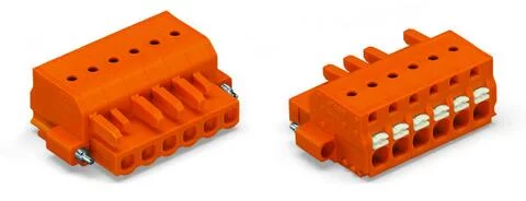 2231-316/107-000 - Female plug; 16-pole; push-button; screw flange;12 AWG max; pin spacing 5.08 mm;1-conductor per pole; orange