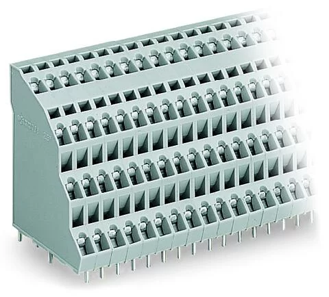 738-224 - Quadruple-deck PCB terminal block; 2.5 mm²; Pin spacing 5 mm; 96-pole; CAGE CLAMP®; 2,50 mm²; gray