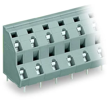 736-762 - Double-deck PCB terminal block; 2.5 mm²; Pin spacing 10 mm; 24-pole; CAGE CLAMP®; 2,50 mm²; gray