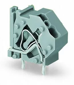 745-821 - Stackable PCB terminal block; 4 mm²; Pin spacing 10 mm; 1-pole; CAGE CLAMP®; commoning option; 4,00 mm²; gray