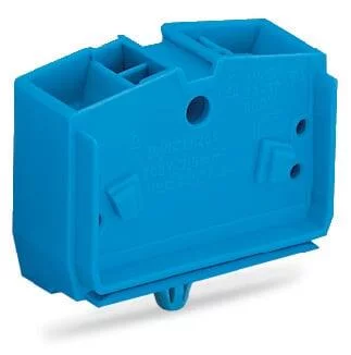 264-344 - 4-conductor terminal block; without push-buttons; suitable for Ex i applications; with snap-in mounting foot; 1-pole; for plate thickness 0.6 - 1.2 mm; Fixing hole 3.5 mm Ø; 2.5 mm²; CAGE CLAMP®; 2,50 mm²; blue
