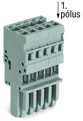 769-114 - 1-conductor female connector; CAGE CLAMP®; 4 mm²; Pin spacing 5 mm; 14-pole; coding finger; 4,00 mm²; gray