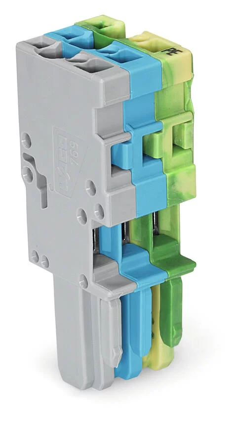 769-103/000-038 - 1-conductor female connector; CAGE CLAMP®; 4 mm²; Pin spacing 5 mm; 3-pole; coding finger; 4,00 mm²; gray/blue/green-yellow