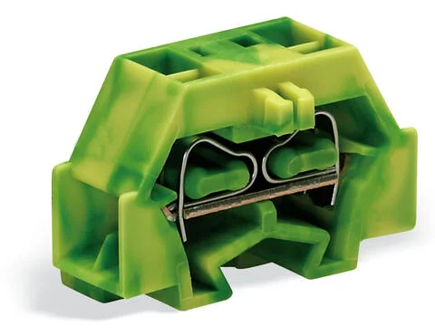 260-337 - 4-conductor terminal block; without push-buttons; with fixing flange; 1-pole; for screw or similar mounting types; Fixing hole 3.2 mm Ø; 1.5 mm²; CAGE CLAMP®; 1,50 mm²; green-yellow