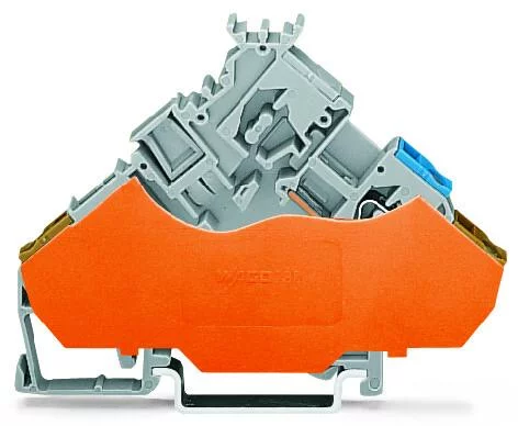280-565/280-321 - 2-conductor actuator terminal block; with colored conductor entries; 2.5 mm²; CAGE CLAMP®; 2,50 mm²; gray