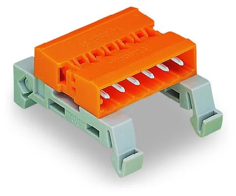 232-532/007-000 - Double pin header; DIN-35 rail mounting; 2-pole; Pin spacing 5.08 mm; orange