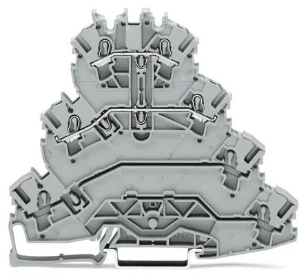 2002-4141 - TOPJOB®S quadruple-deck terminal block; through/through(L2/L1); with marker carrier; rail mount; 2-conductor; 5.2 mm wide; gray