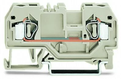 281-992 - 2-conductor through terminal block; 4 mm²; suitable for Ex e II applications; center marking; for DIN-rail 35 x 15 and 35 x 7.5; CAGE CLAMP®; 4,00 mm²; light gray