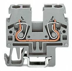 870-911 - 2-conductor through terminal block; 2.5 mm²; side and center marking; for DIN-15 rail; CAGE CLAMP®; 2,50 mm²; gray