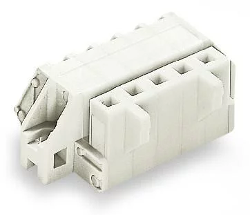721-312/031-000 - 1-conductor female connector, angled; CAGE CLAMP®; 2.5 mm²; Pin spacing 5 mm; 12-pole; 100% protected against mismating; clamping collar; 2,50 mm²; light gray
