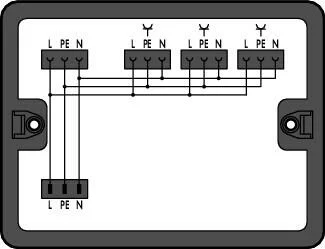 899-631/476-000 - Distribution box; Single-phase current (230 V); 1 input; 4 outputs; Cod. A; MIDI