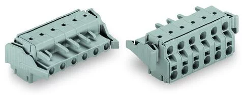 231-2205/037-000 - 2-conductor female connector; Push-in CAGE CLAMP®; 2.5 mm²; Pin spacing 7.5 mm; 5-pole; Lateral locking levers; 2,50 mm²; gray