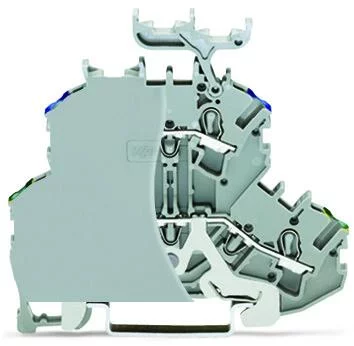 2002-2247/099-000 - TOPJOB®S double-deck terminal block; ground/through (PE/N); with gray separator; with marker carrier; rail mount; 2-conductor; 6.2 mm wide; gray