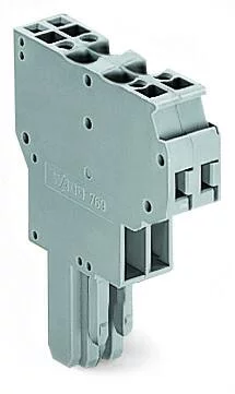 769-122 - 2-conductor female connector; CAGE CLAMP®; 4 mm²; Pin spacing 5 mm; 2-pole; coding finger; 4,00 mm²; gray
