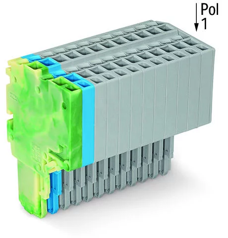 2020-214/000-039 - 2-conductor female connector; Push-in CAGE CLAMP®; 1.5 mm²; Pin spacing 3.5 mm; 14-pole; 1,50 mm²; green-yellow/blue/gray