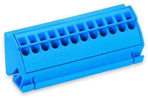 812-101 - Busbar terminal block; for (10 x 3) mm busbars; 12-pole; without push-buttons; Push-in CAGE CLAMP®; 4,00 mm²; light gray