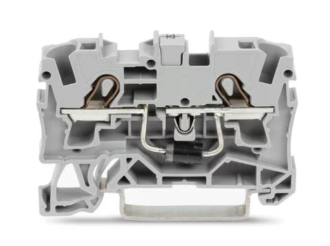 2004-1211/1000-401 - Component terminal block; 2-conductor; with diode 1N5408; anode, right side; for DIN-rail 35 x 15 and 35 x 7.5; 4 mm²; Push-in CAGE CLAMP®; 4,00 mm²; gray