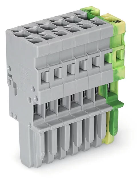 769-107/000-036 - 1-conductor female connector; CAGE CLAMP®; 4 mm²; Pin spacing 5 mm; 7-pole; coding finger; 4,00 mm²; green-yellow/gray