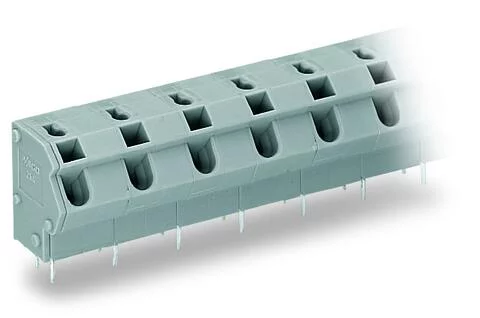 254-655 - PCB terminal block; 2.5 mm²; Pin spacing 10/10.16 mm; 5-pole; PUSH WIRE®; 2,50 mm²; gray