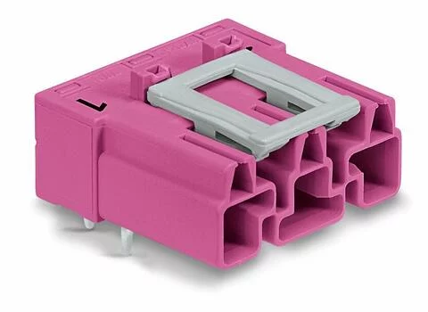 770-893/011-000 - Plug for PCBs; angled; 3-pole; Cod. B; pink
