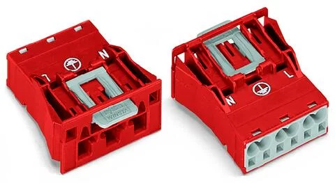 770-2313 - Snap-in plug; 3-pole; Cod. P; 4,00 mm²; red