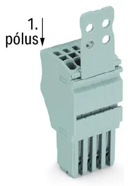 2020-104/133-000 - X-COM S-Mini female plug; rail mount; for 2020 series carrier terminal blocks; with strain relief plate; 1-conductor; 4-pole; 7.7 mm wide; gray