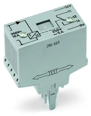 286-665 - Current flow monitoring module; AC currents; Monitoring range: 1 A – 10 A; 1 changeover contact; light gray
