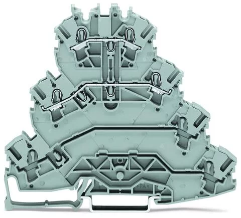 2002-4111 - TOPJOB®S quadruple-deck terminal block; through/through(L2/L1); rail mount; 2-conductor; 5.2 mm wide; gray