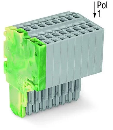2020-210/000-037 - 2-conductor female connector; Push-in CAGE CLAMP®; 1.5 mm²; Pin spacing 3.5 mm; 10-pole; 1,50 mm²; green-yellow/gray