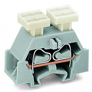 261-346/342-000 - 4-conductor terminal block; on both sides with push-button; with snap-in mounting foot; 1-pole; for plate thickness 0.6 - 1.2 mm; Fixing hole 3.5 mm Ø; 2.5 mm²; CAGE CLAMP®; 2,50 mm²; orange