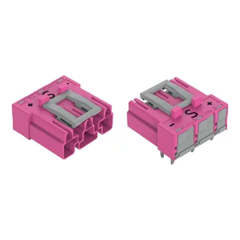 770-893/011-000/082-000 - Plug for PCBs; angled; 3-pole; Cod. B; pink 770-893/011-000/082-000 - Plug for PCBs; angled; 3-pole; Cod. B; pink