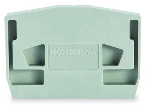 264-373 - End plate; for terminal blocks with snap-in mounting foot; 4 mm thick; light gray