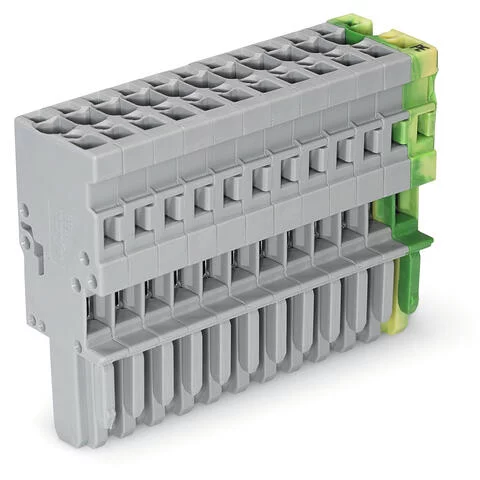 769-112/000-036 - 1-conductor female connector; CAGE CLAMP®; 4 mm²; Pin spacing 5 mm; 12-pole; coding finger; 4,00 mm²; green-yellow/gray