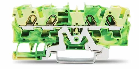 2004-1407 - TOPJOB®S ground terminal block; rail mount; 4-conductor; 6.2 mm wide; green-yellow