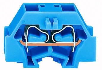260-334 - 4-conductor terminal block; without push-buttons; with fixing flange; 1-pole; for screw or similar mounting types; Fixing hole 3.2 mm Ø; 1.5 mm²; CAGE CLAMP®; 1,50 mm²; blue