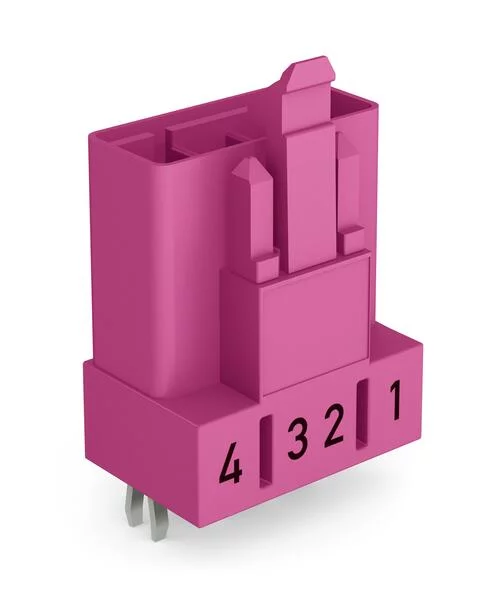 890-894 - Plug for PCBs; straight; 4-pole; Cod. B; pink 890-894 - Plug for PCBs; straight; 4-pole; Cod. B; pink