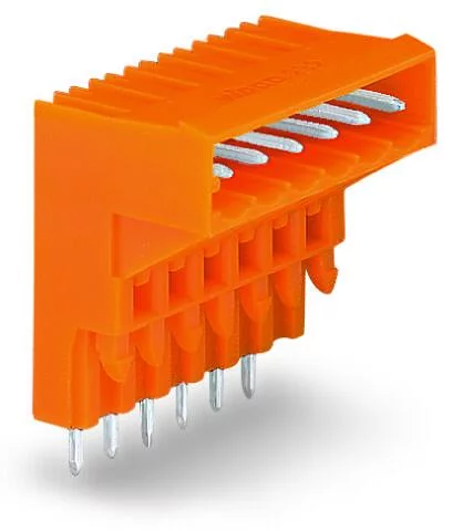 232-372 - THT male header for double-deck assembly; 1.0 x 1.0 mm solder pin; angled; Pin spacing 5.08 mm; 12-pole; orange