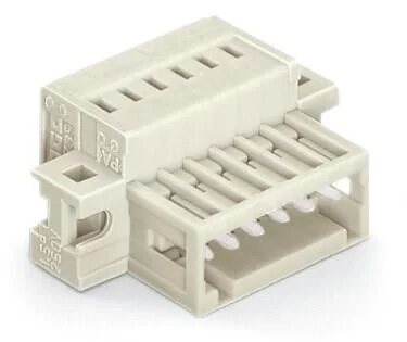 734-307/019-000 - 1-conductor male connector; CAGE CLAMP®; 1.5 mm²; Pin spacing 3.5 mm; 7-pole; 100% protected against mismating; clamping collar; 1,50 mm²; light gray