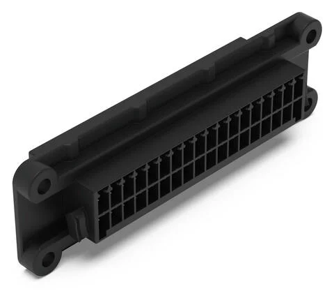 713-1498/037-000 - Panel feedthrough male connector; 100% protected against mismating; 36-pole; Pin spacing 3.5 mm; black