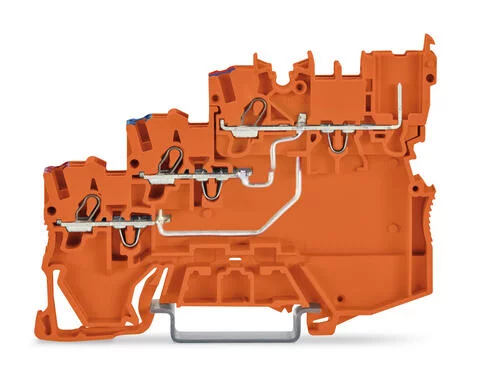 2020-5372 - 3-conductor sensor supply terminal block; for PNP (positive) switching sensors; 1 mm²; Push-in CAGE CLAMP®; 1,00 mm²; orange
